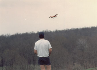 The author during a relatively tranquil moment of flight.