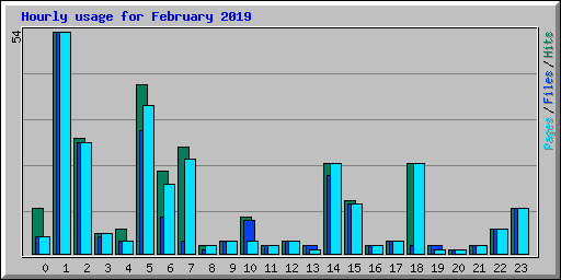 Hourly usage for February 2019