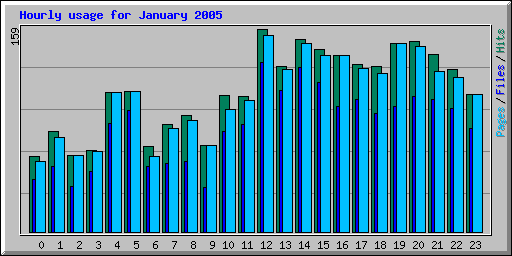 Hourly usage for January 2005