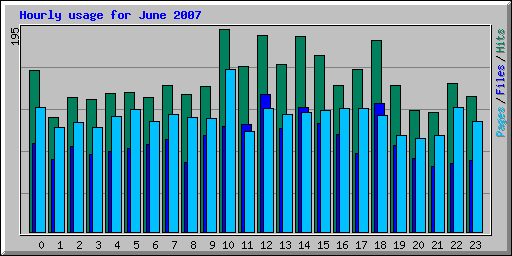 Hourly usage for June 2007