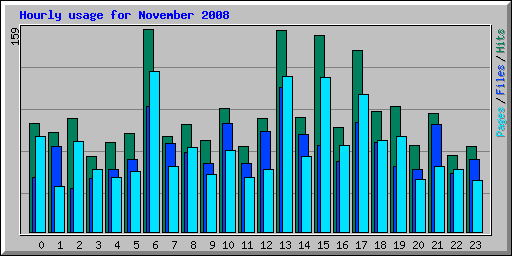 Hourly usage for November 2008