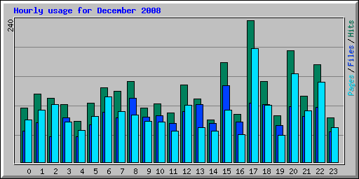Hourly usage for December 2008