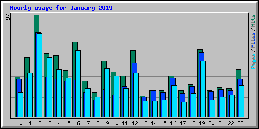 Hourly usage for January 2019