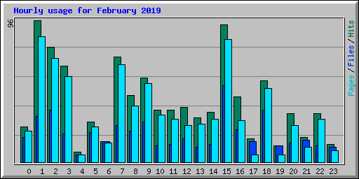 Hourly usage for February 2019