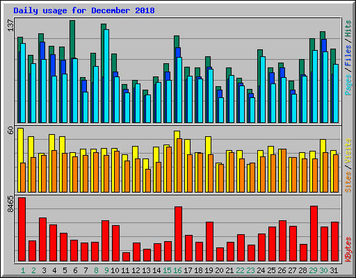 Daily usage for December 2018
