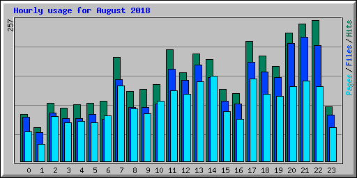 Hourly usage for August 2018
