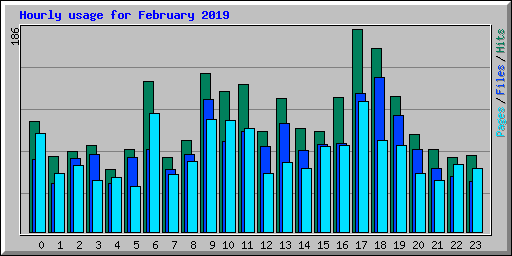 Hourly usage for February 2019