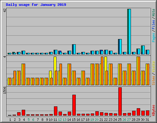 Daily usage for January 2019