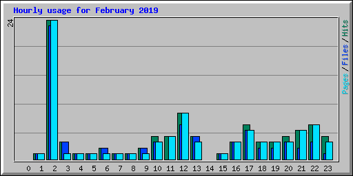 Hourly usage for February 2019