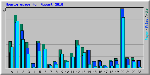 Hourly usage for August 2018