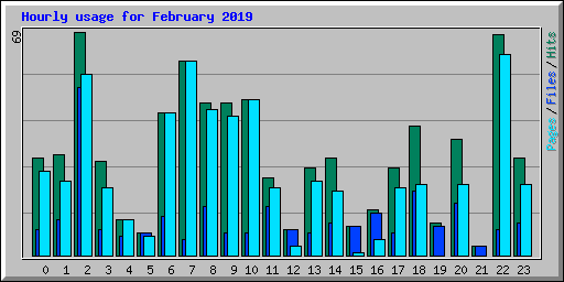 Hourly usage for February 2019