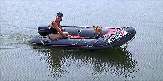 Cindy & Rio in the Dinghy