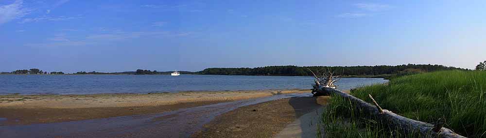 A morning beach panorama