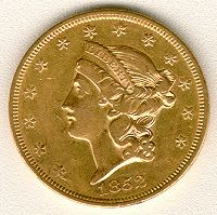 1852 double eagle obverse