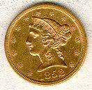 1852 half eagle obverse