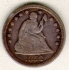 1852 quarter obverse