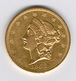 1852 double eagle obverse