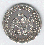 1852-O half dollar reverse